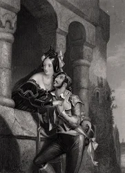 „Dobranoc, tysiąc razy, dobranoc”, grawerowana przez W.H. Egleton, z „Romea i Julii” Williama Szekspira (1564-1616)