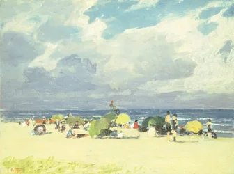 Fioletowa scena na plaży