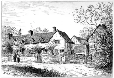 Domek Mary Ardens w Wilmcote, Warwickshire, 1885.