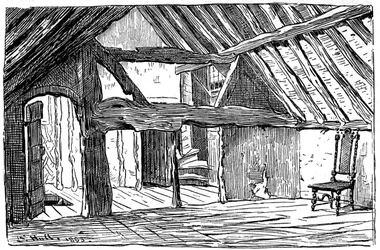 Górna kondygnacja miejsca urodzenia Szekspira, Stratford-upon-Avon, 1885.