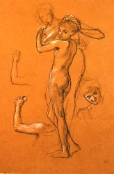 Studium lęków bezczynności (II), 1893 (kreda na papierze)