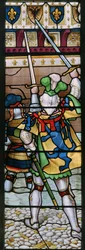 Lądowanie cesarza Zygmunta w Dover w 1416, detal, 1864 (witraż)