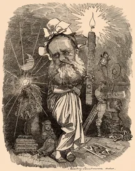 Karykatura powieściopisarza Wilkie Collins (1824-1889)