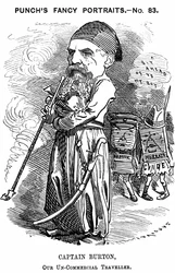 Richard Francis Burton (1821-1890) Angielski orientalista i odkrywca. Karykatura Edwarda Linleya Sambourne