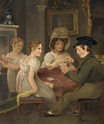 Pani Sarah Cornock i jej troje dzieci, ok. 1810 r.