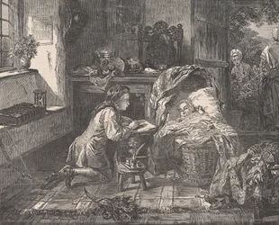 Pierwszy wysiłek w sztuce Benjamina Westa, z Illustrated London News, 12 maja 1849.