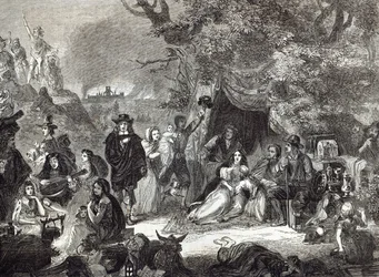 Highgate Fields podczas Wielkiego Pożaru Londynu w 1666 r.