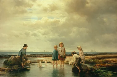 Little Sailors, Rockaway Beach (olej na płótnie)