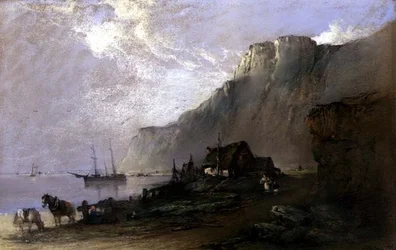 Scena nadmorska (pastel na papierze)