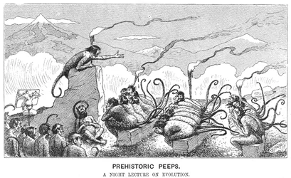 Prehistoryczny podglądacz: nocny wykład o ewolucji, 1894.