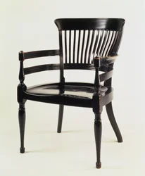 Fotel, wyprodukowany przez Jamesa Peddle, ok.1880 (drewno ebonizowane)