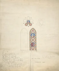 Projekt witraży w kościele w Ditteridge, ok. 1900 r. 1859.
