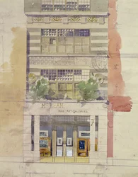 Projekt elewacji McLean Fine Art Galleries, Haymarket, Londyn (akwarela i ołówek na papierze) (patrz również 176480)