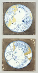 Gemini and Cancer, ok. 1878 (nakładka i pozłacana dekoracja na wzorze transferu podszkliwnego)