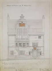 Rysunek roboczy dla House and Studio dla F. Miles Esq, Tite Street, Chelsea, 1878-79 (wc i ołówek na papierze) (patrz także 176481, 176483-485)