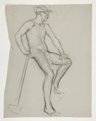 Studium postaci dla The Spirit of Vulcan, Genius of the Workers in Iron and Steel, capitol rotunda, Harrisburg, Pensylwania