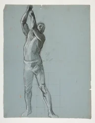 Studium postaci dla The Spirit of Vulcan, Genius of the Workers in Iron and Steel, capitol rotunda, Harrisburg, Pensylwania
