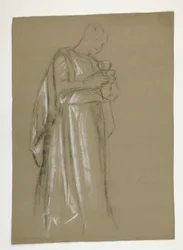 Studium postaci dla niemowląt Galahad (?), z The Quest of the Holy Graal (pierwszy z serii piętnastu murali dla Biblioteki Publicznej w Bostonie, ukończony w 1901)