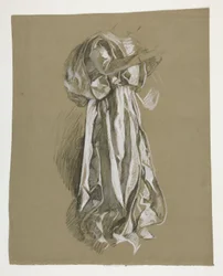 Studium postaci dla niemowląt Galahad z The Quest of the Holy Graal (pierwszy z serii piętnastu malowideł ściennych dla Biblioteki Publicznej w Bostonie, ukończony w 1901)