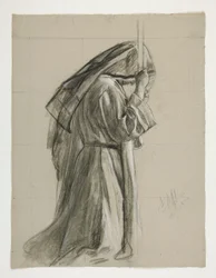 Studium postaci Rycerzy Sir Galahada z The Quest of the Holy Graal (seria piętnastu obrazów dla Biblioteki Publicznej w Bostonie, ukończona w 1901)