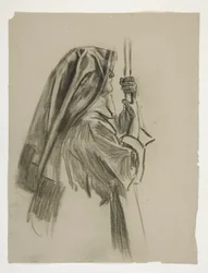 Studium postaci Rycerstwa Sir Galahada z The Quest of the Holy Graal (seria 15 obrazów dla Biblioteki Publicznej w Bostonie, ukończona w 1901)