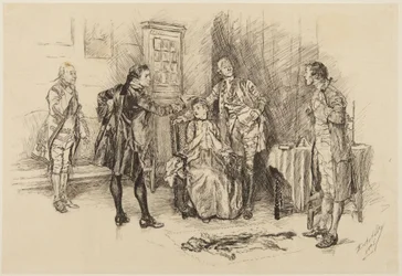Ilustracja do She Stoops to Conquer Goldsmitha: „Czy dobrze pan zrobił, pomagając ośmieszyć mnie?”