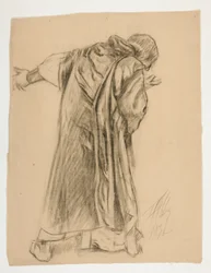 Studium Sir Galahada do jednego z malowideł ściennych z The Quest of the Holy Graal (seria piętnastu obrazów dla Biblioteki Publicznej w Bostonie, ukończona w 1901)