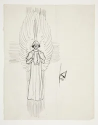 Studium Anioła za The Quest of the Holy Graal (seria piętnastu obrazów dla Biblioteki Publicznej w Bostonie, ukończona w 1901)