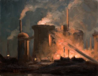Wielkie piece, noc (olej na płycie)