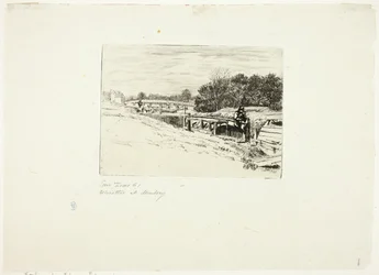 Whistler szkicowanie w Moulsey Lock