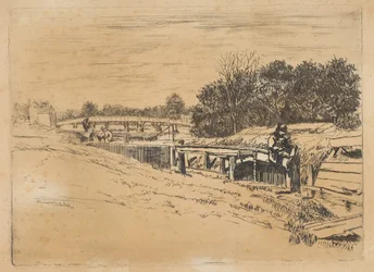 Whistler w Moulsey [Molesey Lock], [1861].