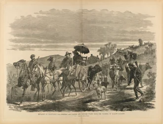 Inwazja na Maryland, 1864 r. - Wypędzanie bydła i łupów odebranych rolnikom przez kawalerię Early