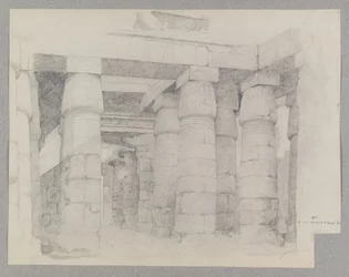 Świątynia Chonsu w Karnaku, 1887 (grafit na fakturowanym papierze tkanym)