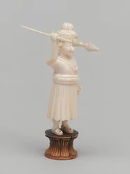 Czarny pion, figura szachowa, Indie, około 1820