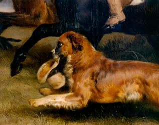 Biegnący pies (fragment 369433) (olej na desce)