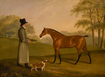 Koń w krajobrazie z Panem Młodym, David, Bennet, ok. 1805 (olej na płótnie)