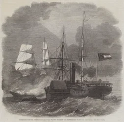 Zniszczenie Federal Merchantman Harvey Birch przez Konfederacki War-Sloop Nashville