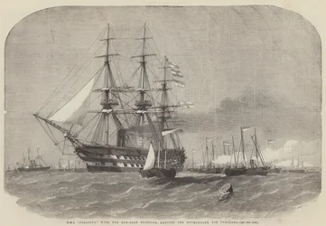 HMS Colossus wraz z Flotyllą Kanonierek opuszcza bank macierzysty dla Portland