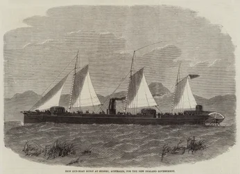 Iron Gun-Boat zbudowany w Sydney w Australii dla rządu Nowej Zelandii