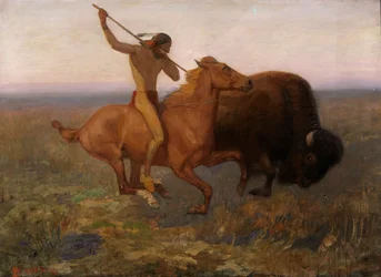 Indian Hunting Buffalo, koniec XIX i początek XX wieku.
