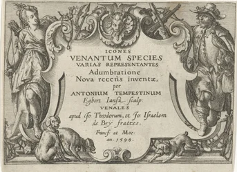 Druk tytułowy do serii ze scenami polowań Sceny polowań (tytuł serii) Icones Venantum Species Varias Representantes (tytuł serii na obiekcie)