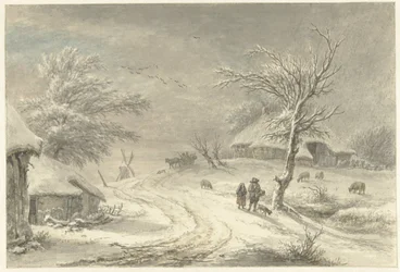 Zimowy widok w Exloo, Drenthe