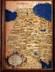 Mapa Armenii wykonana przez Egnazia Dantiego (1536-1586), matematyka, kosmografa i włoskiego architekta. Około 1567. Florencja, Palazzo Vecchio, Sala del Mappamondo