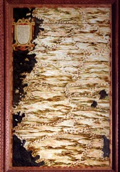 Mapa Peru wykonana przez Egnazia Dantiego (1536-1586), matematyka, kosmografa i włoskiego architekta. Około 1567. Florencja, Palazzo Vecchio, Sala del Mappamondo