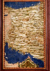 Persja (Iran). Mapa wykonana przez Egnazia Dantiego (1536-1586), matematyka, kosmografa i włoskiego architekta. Około 1567. Florencja, Palazzo Vecchio, Sala del Mappamondo