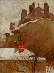 Domy zimą Widok z pracowni, 1907-1908.