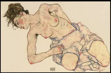 Klęczący półakt kobiecy, 1917