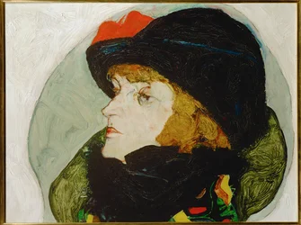Portret Idy Roessler (olej na drewnie)