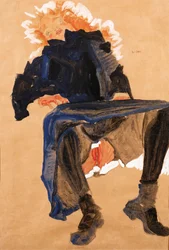 Leżąca dziewczyna w niebieskiej sukience, 1910