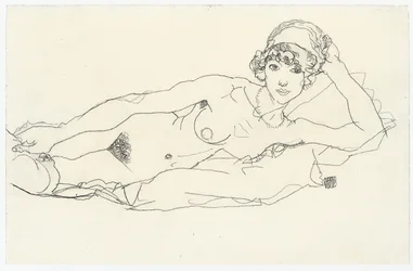 Leżąca nago; Akt leżący, 1914